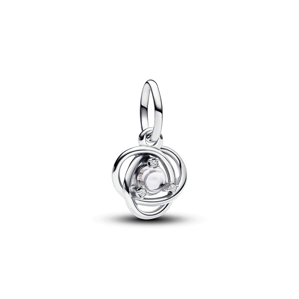 PANDORA April Birthstone Eternity Circle Dangle Charm 793125C04