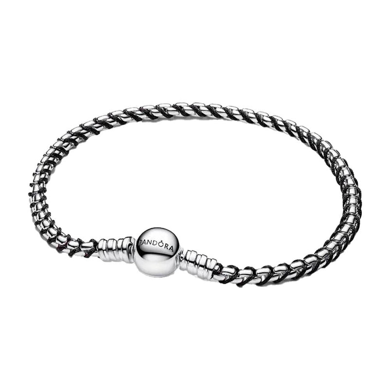 PANDORA Black Cord Box Chain Bracelet 593816C02593816C02