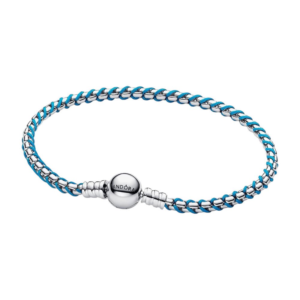 PANDORA Blue Cord Box Chain Bracelet 593816C01