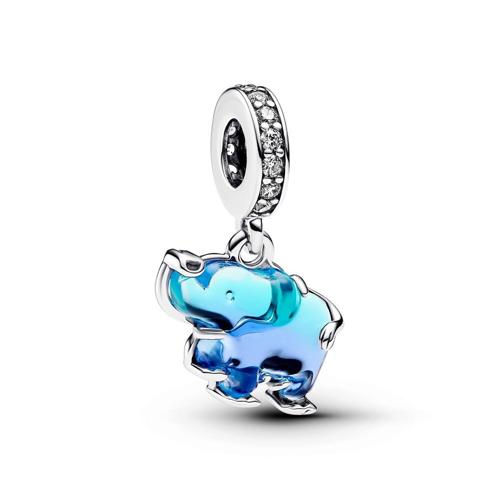 PANDORA Blue Murano Glass Elephant Dangle Charm 793339C01