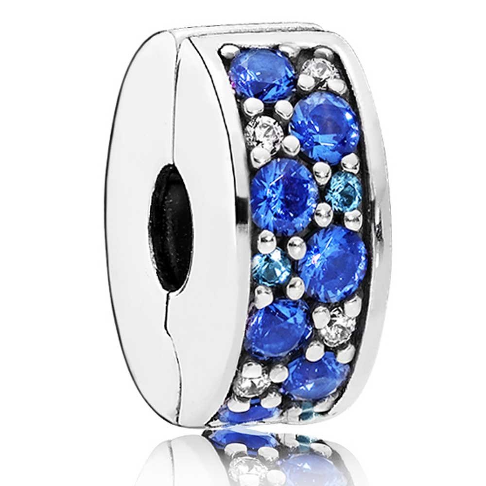 PANDORA Blue Pave Clip Charm 791817NSBMX