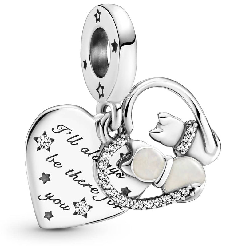 PANDORA Cats & Hearts Dangle Charm 799546C01
