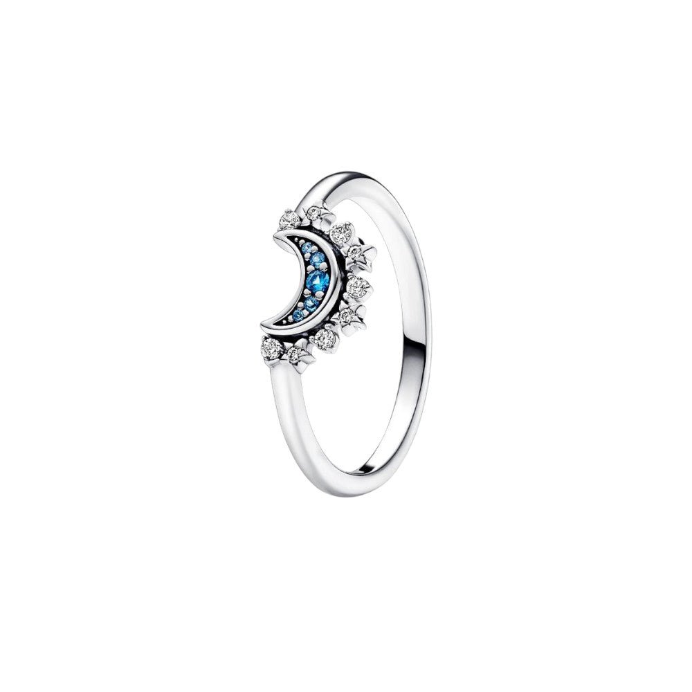 PANDORA Celestial Blue Sparkling Moon Ring 192675C01265080