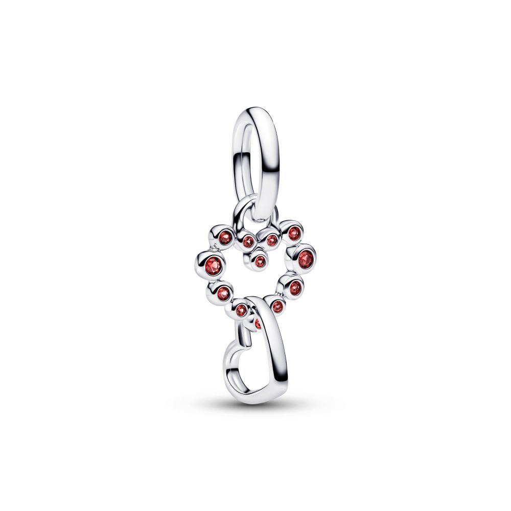 PANDORA Connected Hearts & Red Stones Dangle Charm 794435C01794435C01