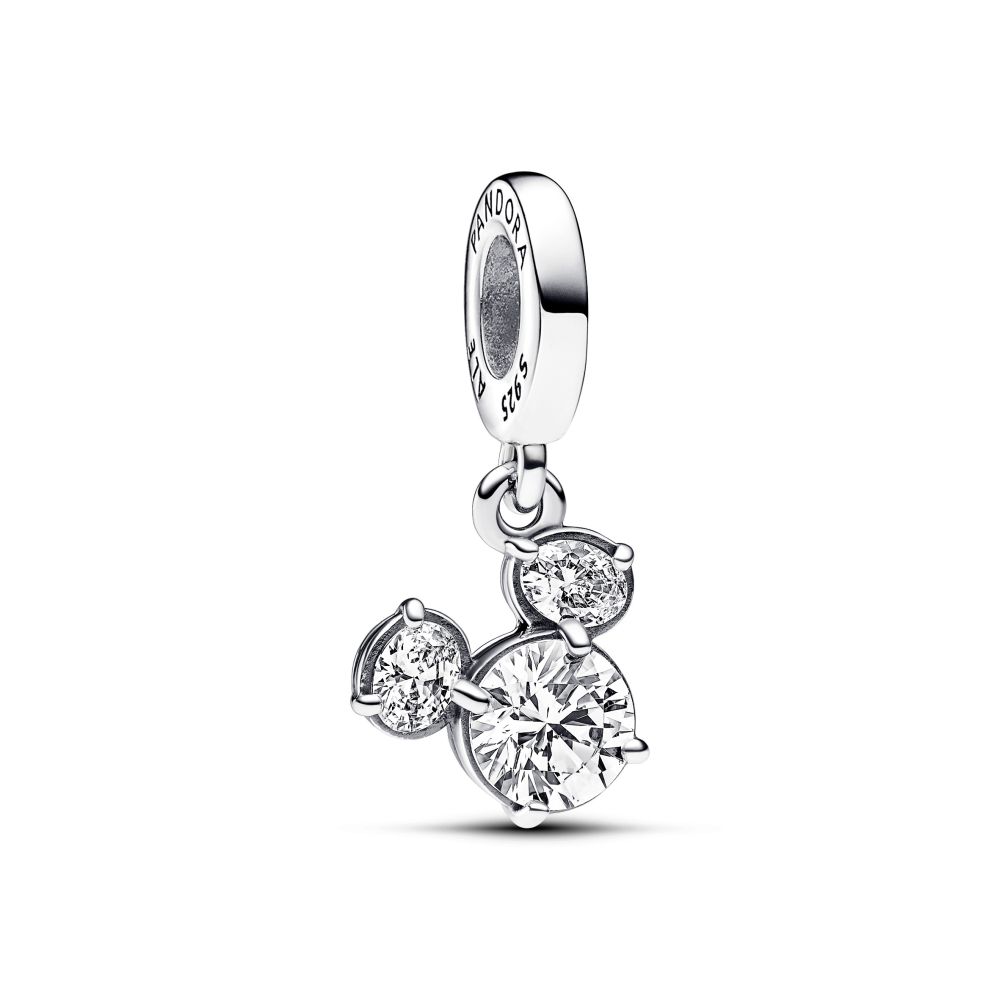 PANDORA Disney Mickey Mouse Sparkling Head Silhouette Dangle Charm 793031C01