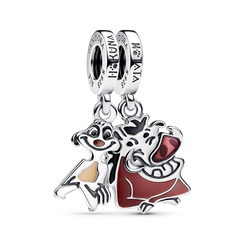 PANDORA Disney The Lion King Timon & Pumbaa Splittable Dangle Charm 793357C01