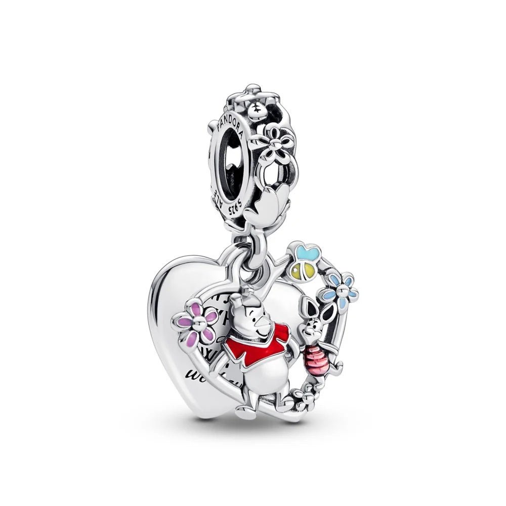 PANDORA Disney Winnie The Pooh Double Heart Dangle Charm 792214C01