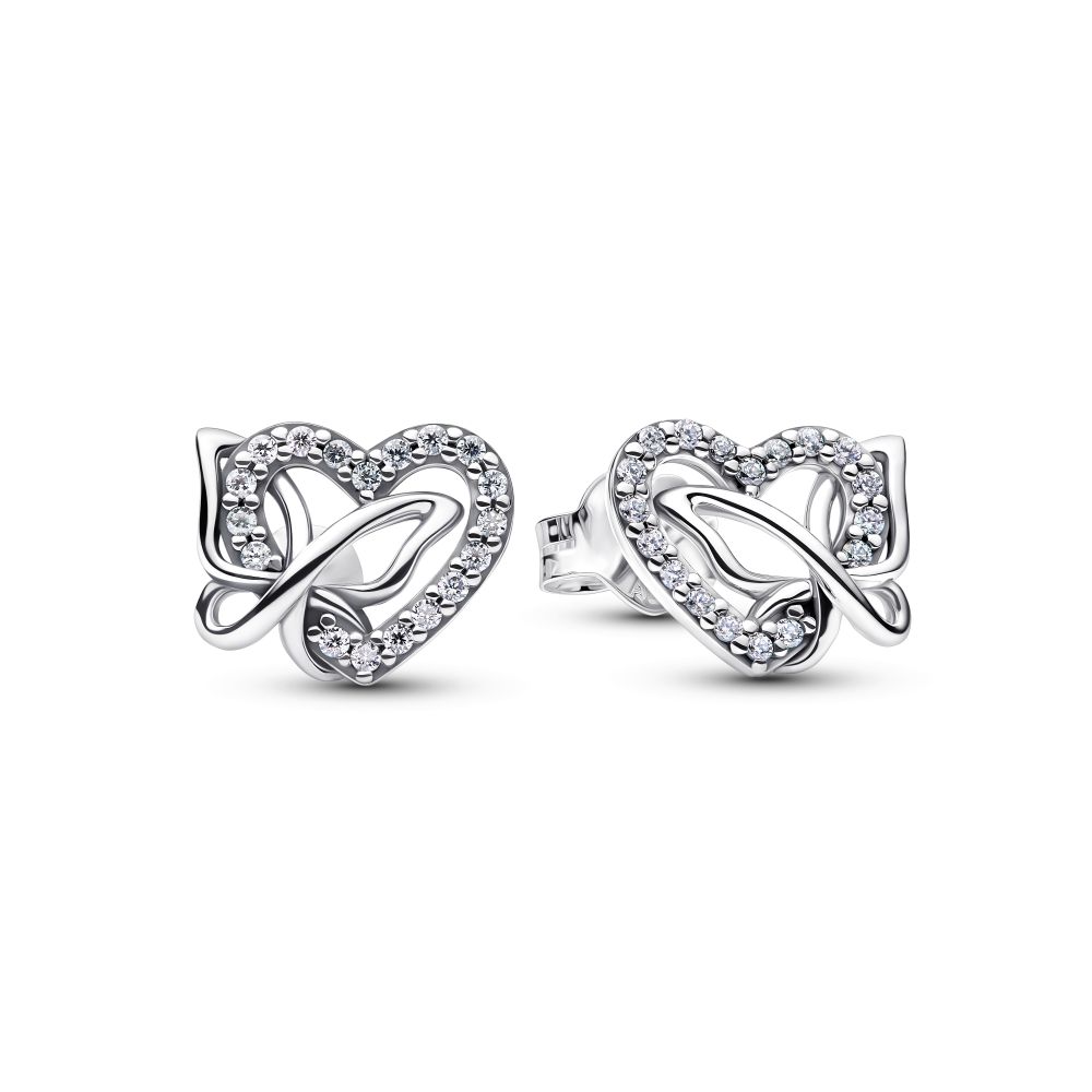 PANDORA Entwined Heart & Butterfly Stud Earrings 294476C01