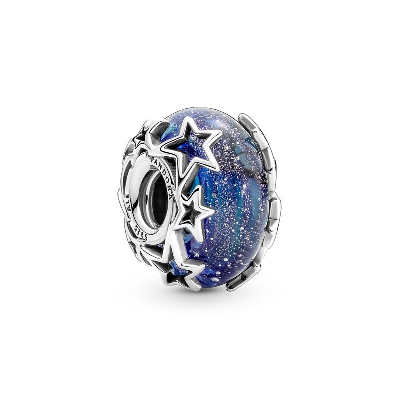 PANDORA Galaxy Blue and Star Murano Charm 790015C00