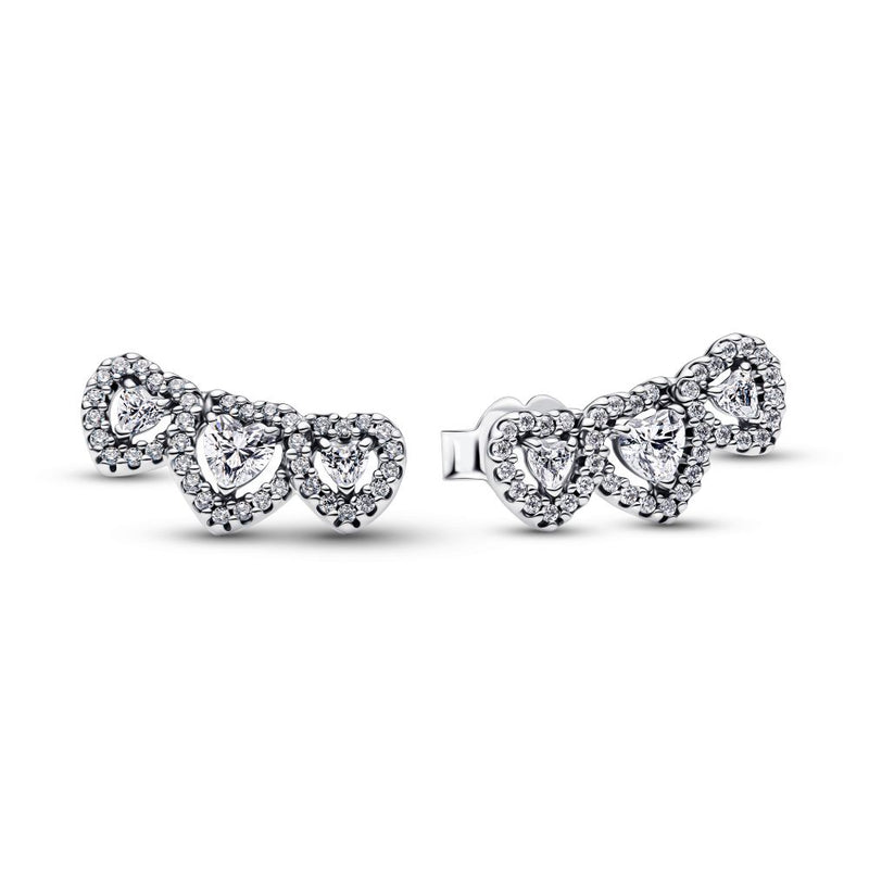 PANDORA Halo Heart Trilogy Stud Earrings 294411C01294411C01