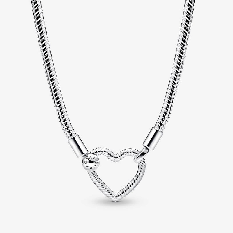 PANDORA Heart Closure Snake Chain Necklace 393377C00 - 45270598