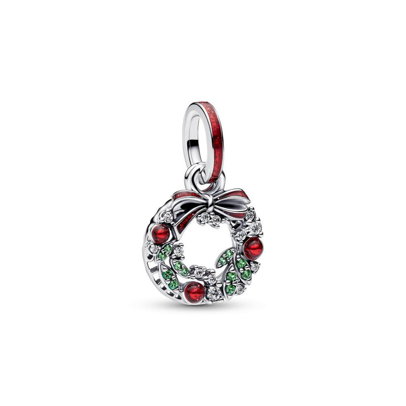 PANDORA Holiday Wreath Double Dangle Charm 794238C01