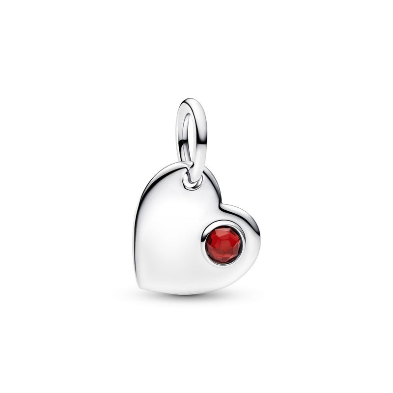 PANDORA January Birthstone Engravable Heart Dangle Charm 794295C01