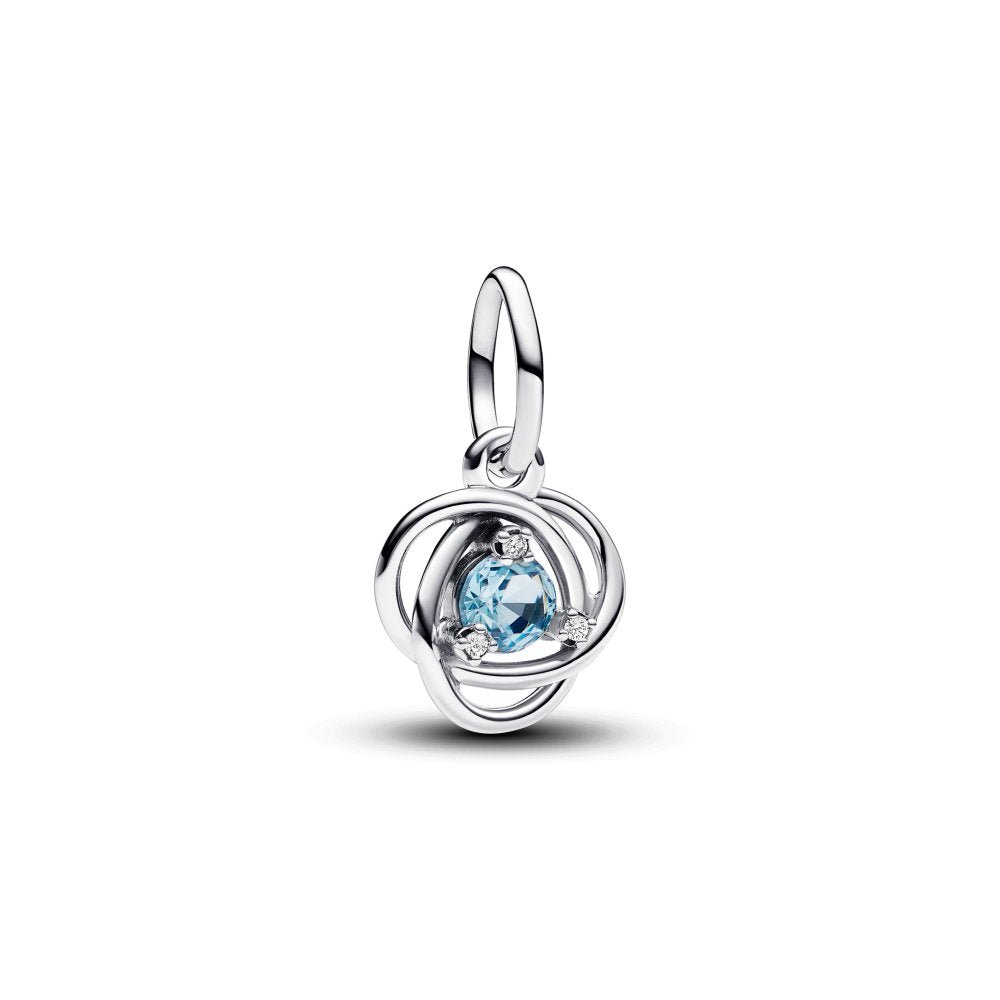 PANDORA March Birthstone Eternity Circle Dangle Charm 793125C03