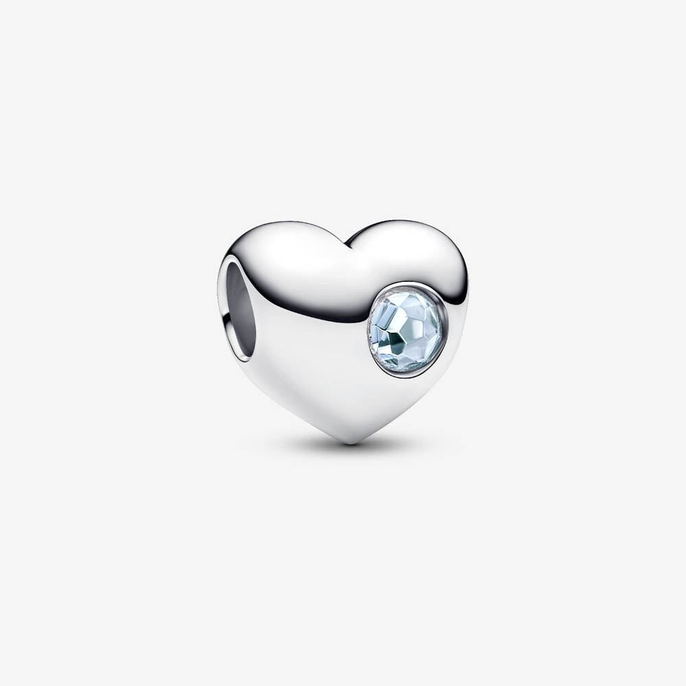 PANDORA March Birthstone Heart Charm 794161C03276357