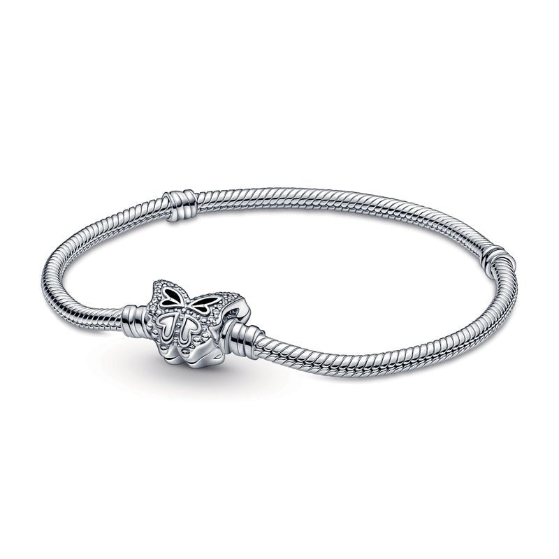 PANDORA Moments Butterfly Clasp Snake Chain Bracelet 590782C01252134