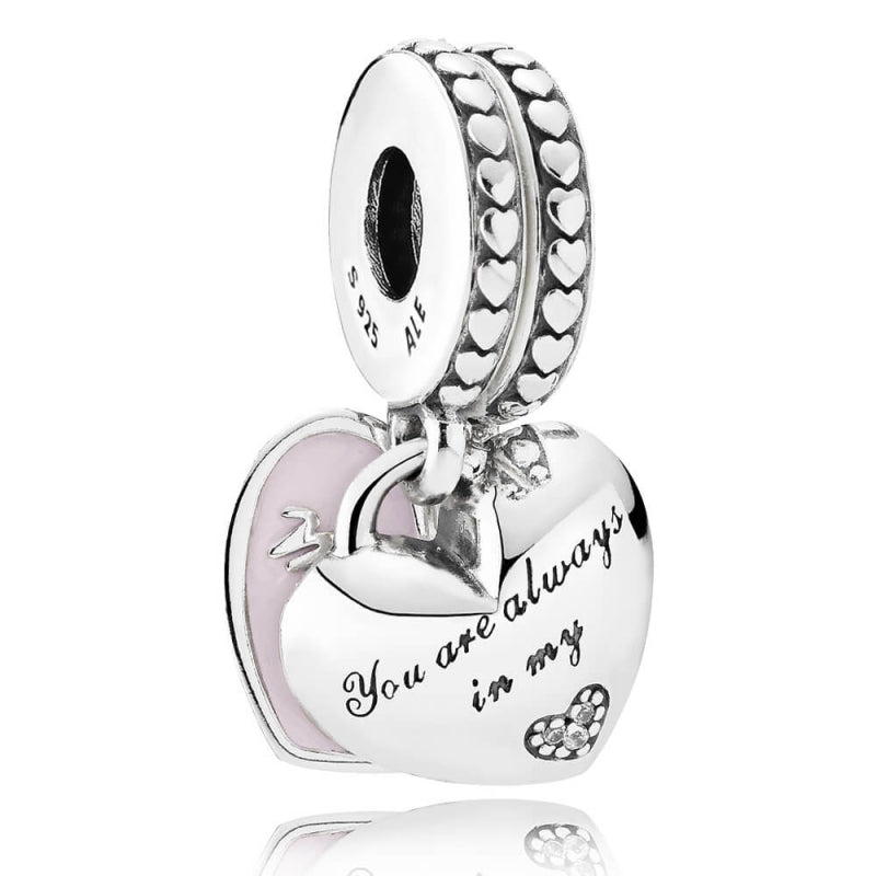 PANDORA Mother & Daughter Hearts Dangle Charm 792072EN40