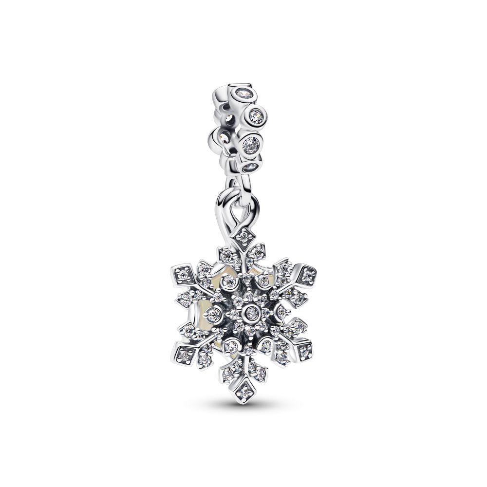 PANDORA Opalescent Snowflake Double Dangle Charm 794142C01