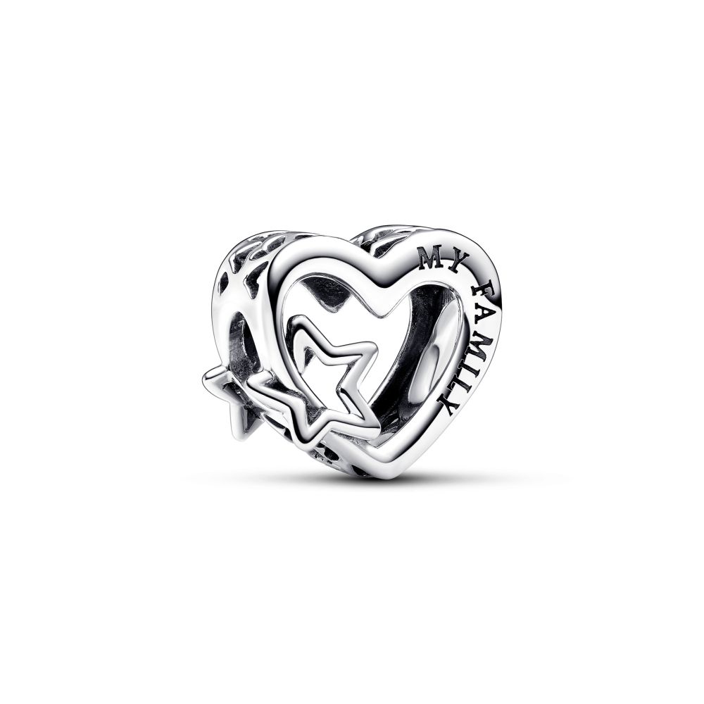 PANDORA Openwork Family Heart & Star Charm 792829C00
