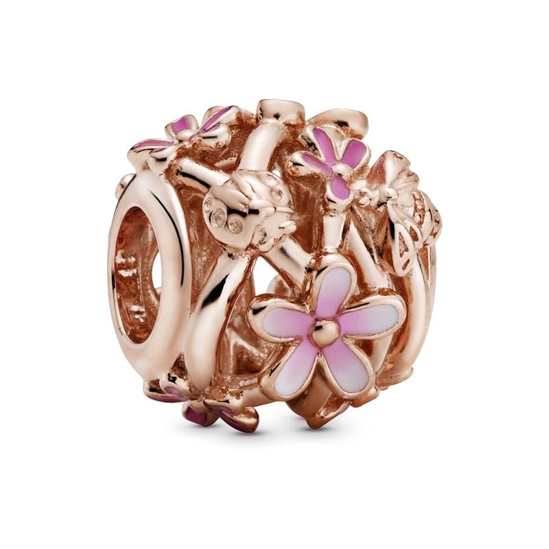 PANDORA Openwork Pink Daisy Flower Charm 788772C01