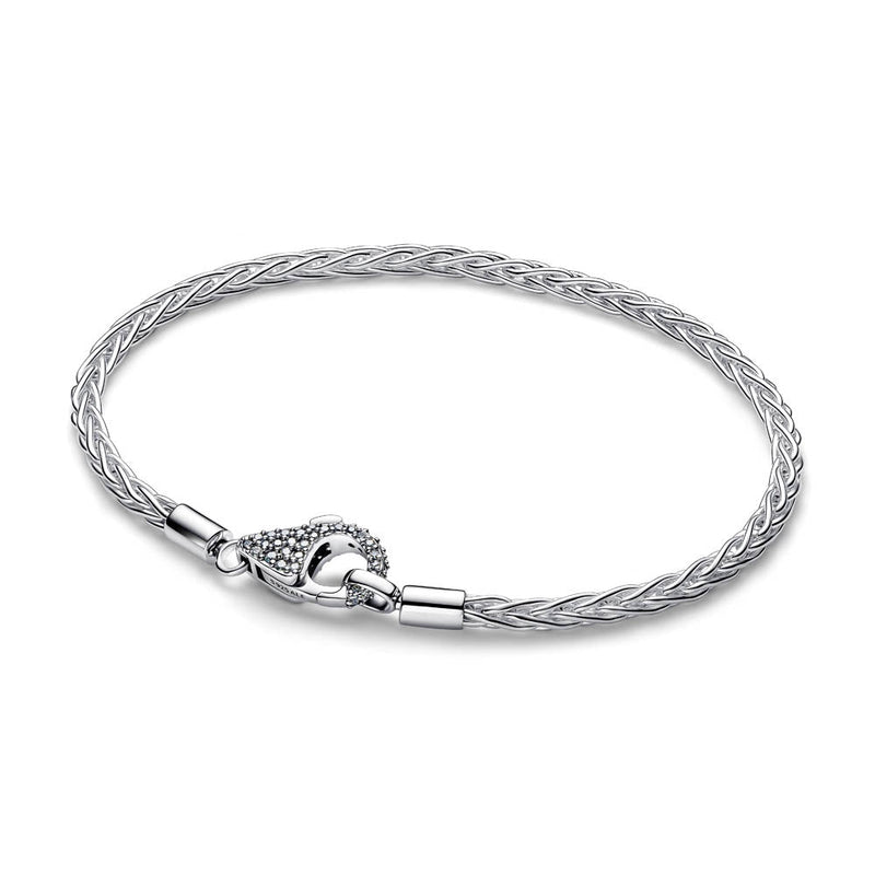 PANDORA Pave Clasp Foxtail Chain Charm Bracelet 594462C01594462C01