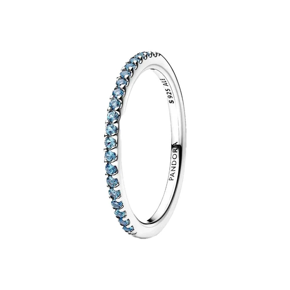 PANDORA Sparkling Aquamarine Half - Eternity Band Ring 192999C03192999C03