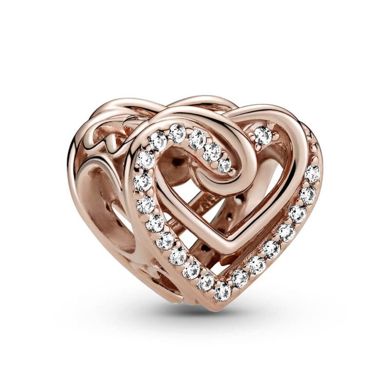 PANDORA Sparkling Entwined Hearts Charm 789270C01