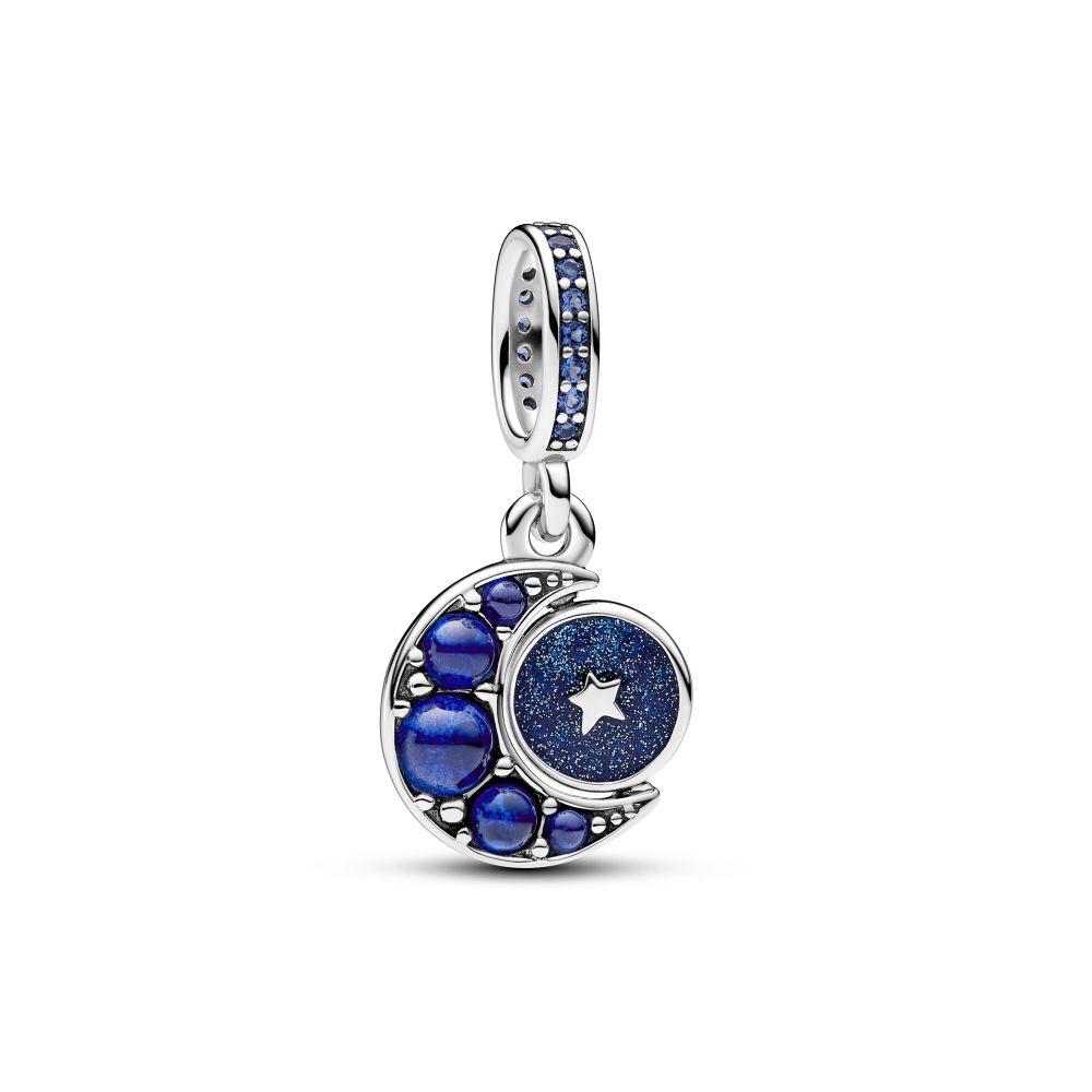 PANDORA Sparkling Moon Spinning Dangle Charm 792979C01