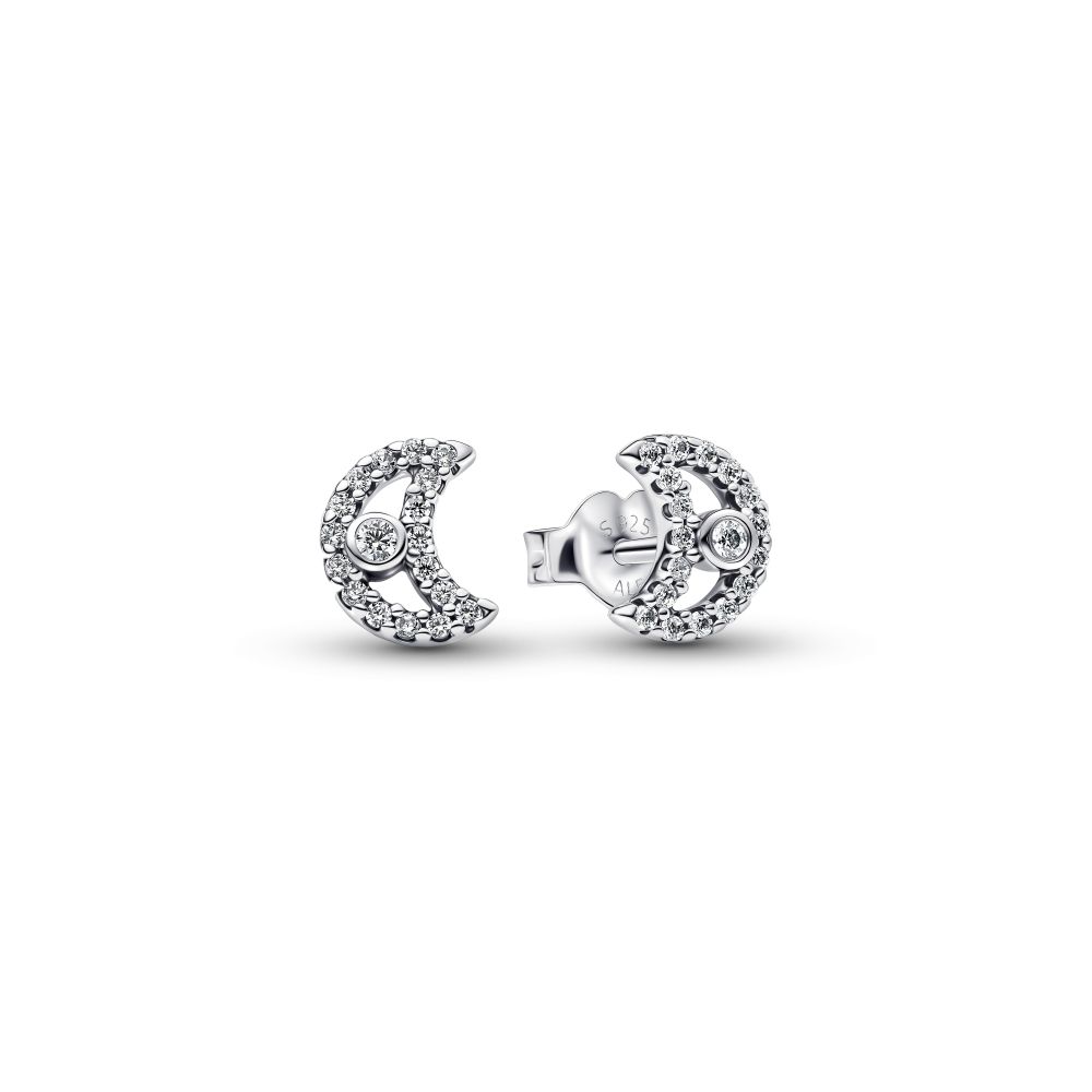 PANDORA Sparkling Moon Stud Earrings 294257C01