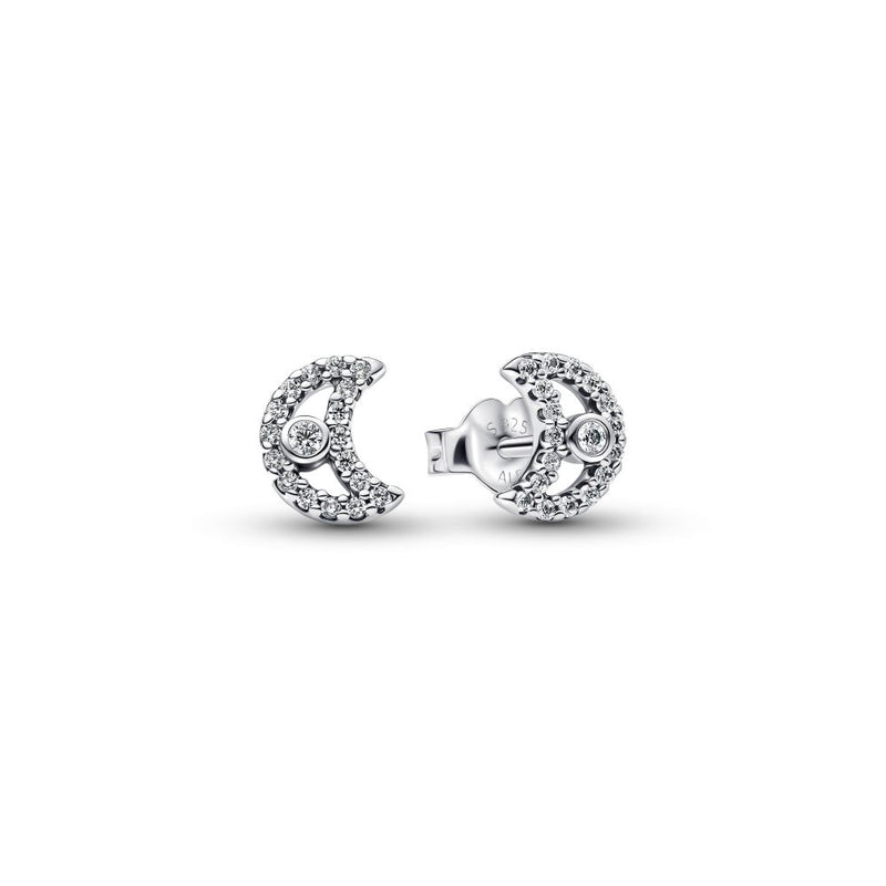 PANDORA Sparkling Moon Stud Earrings 294257C01