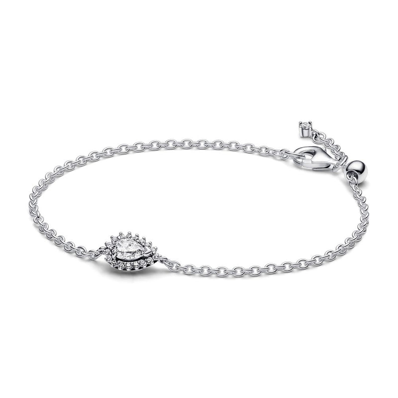PANDORA Sparkling Pear Halo Chain Bracelet 593001C01265833