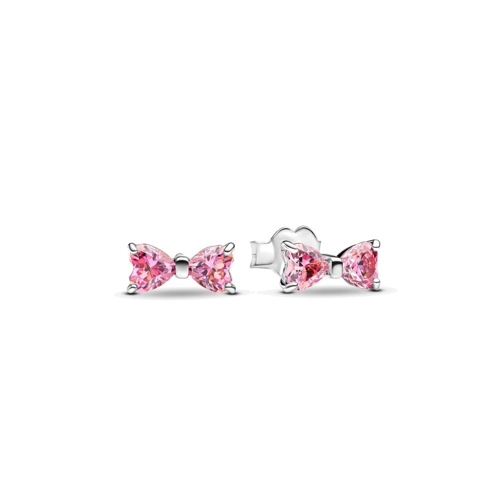 PANDORA Sparkling Pink Bow Stud Earrings 293505C01293505C01