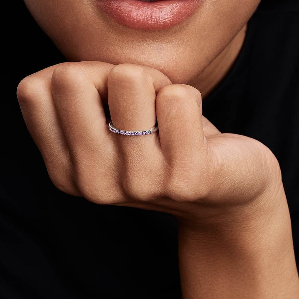PANDORA Sparkling Purple Half - Eternity Band Ring 192999C04192999C04