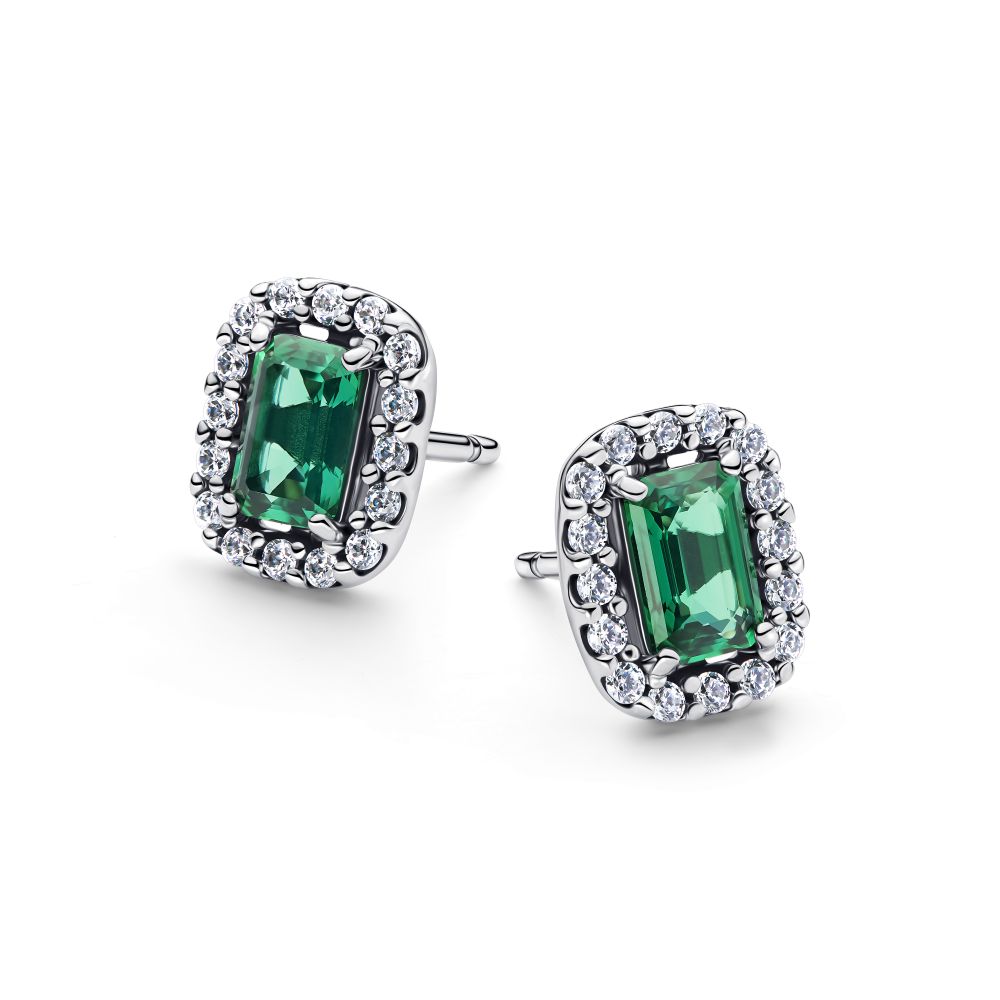 PANDORA Sparkling Rectangular Stud Earrings 294501C01