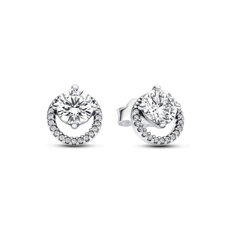 PANDORA Sparkling Round Halo Stud Earrings 291248C01267574