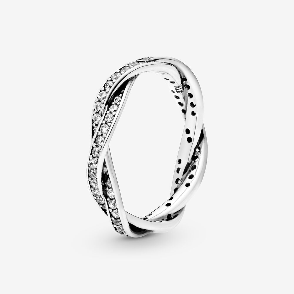PANDORA Sparkling Twisted Lines Ring 190892CZ4904
