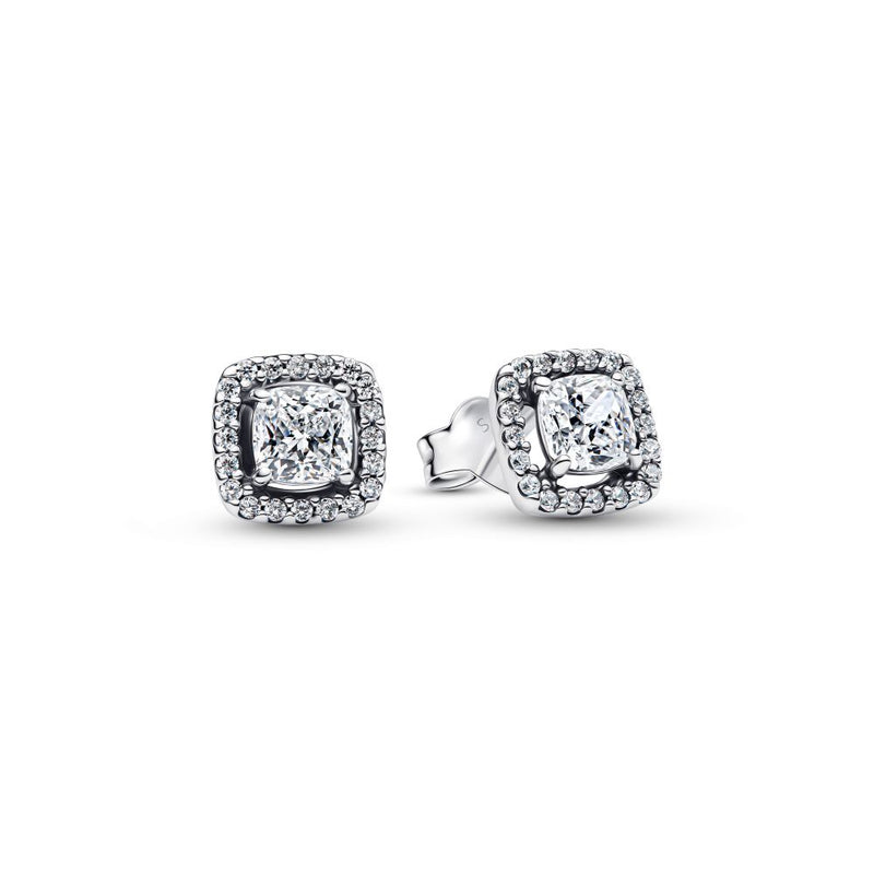 PANDORA Square Halo Stud Earrings 293551C02