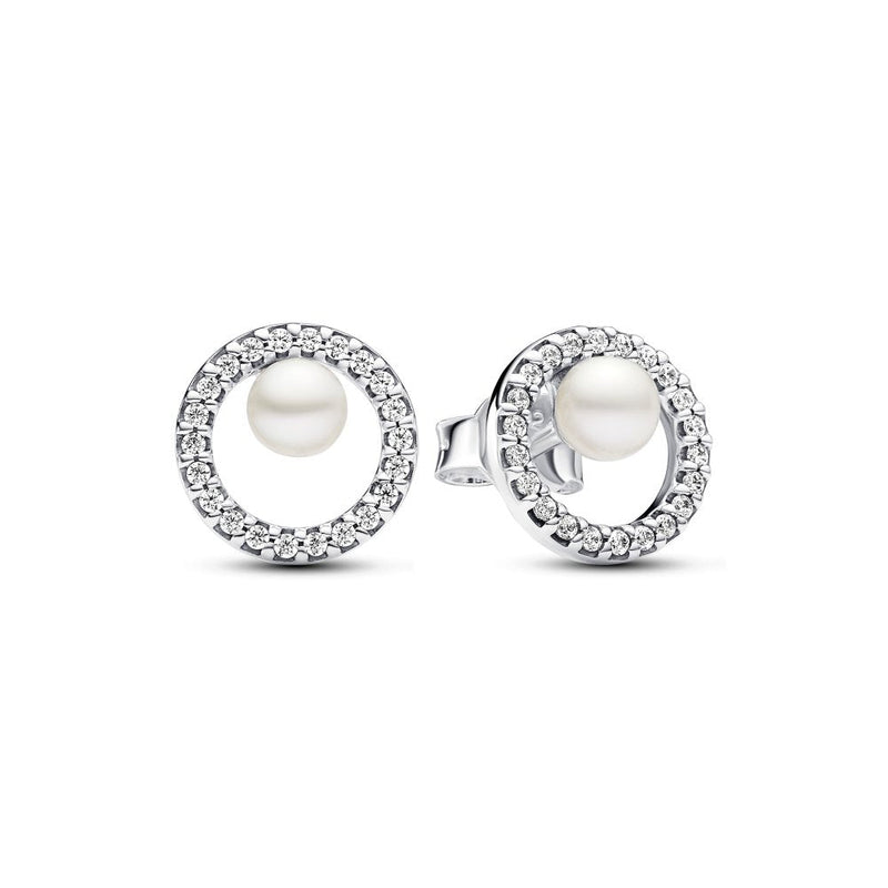 PANDORA Treated Freshwater Cultured Pearl & Pavé Halo Stud Earrings 293154C01267576