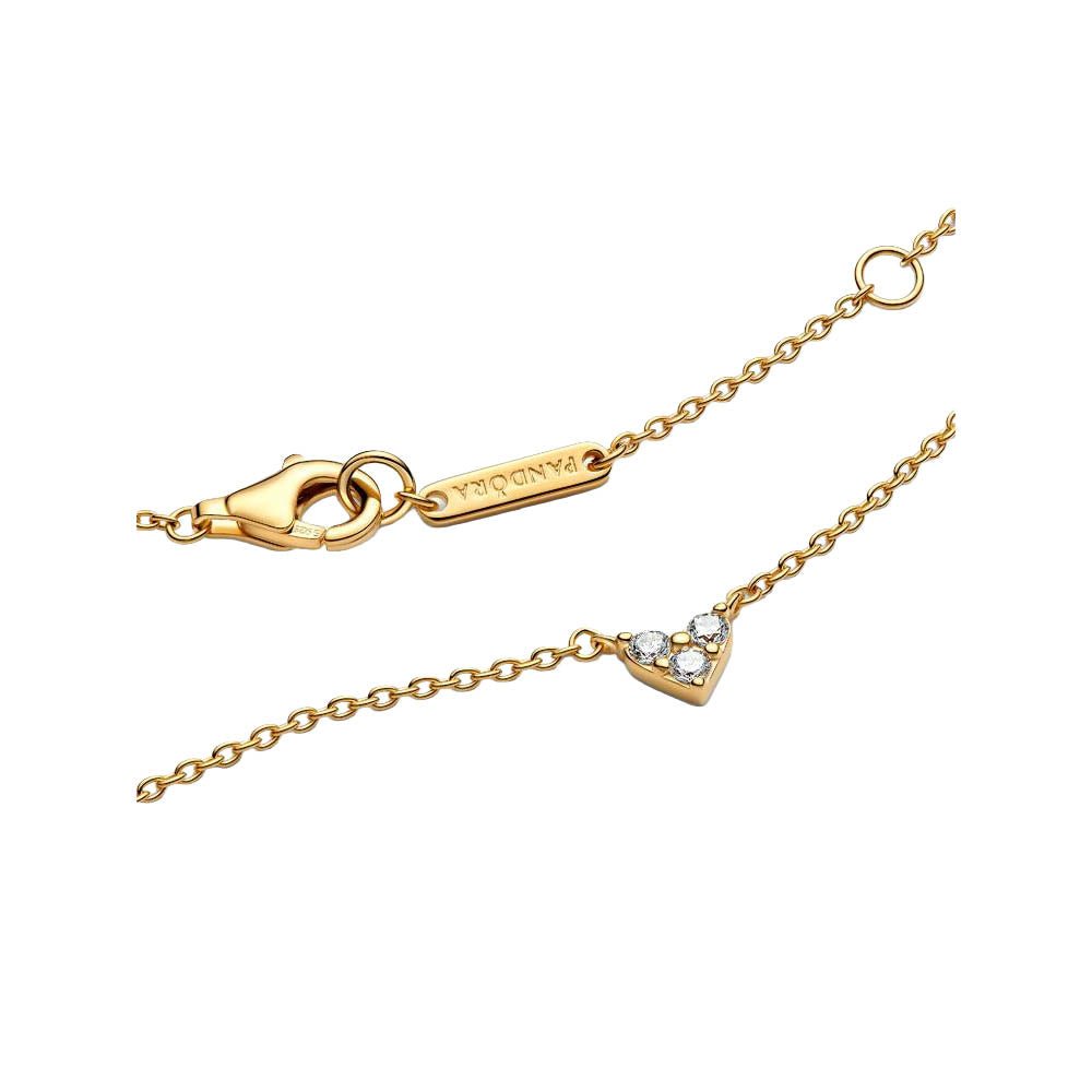 PANDORA Triple Stone Heart Collier Necklace 363014C01 - 45