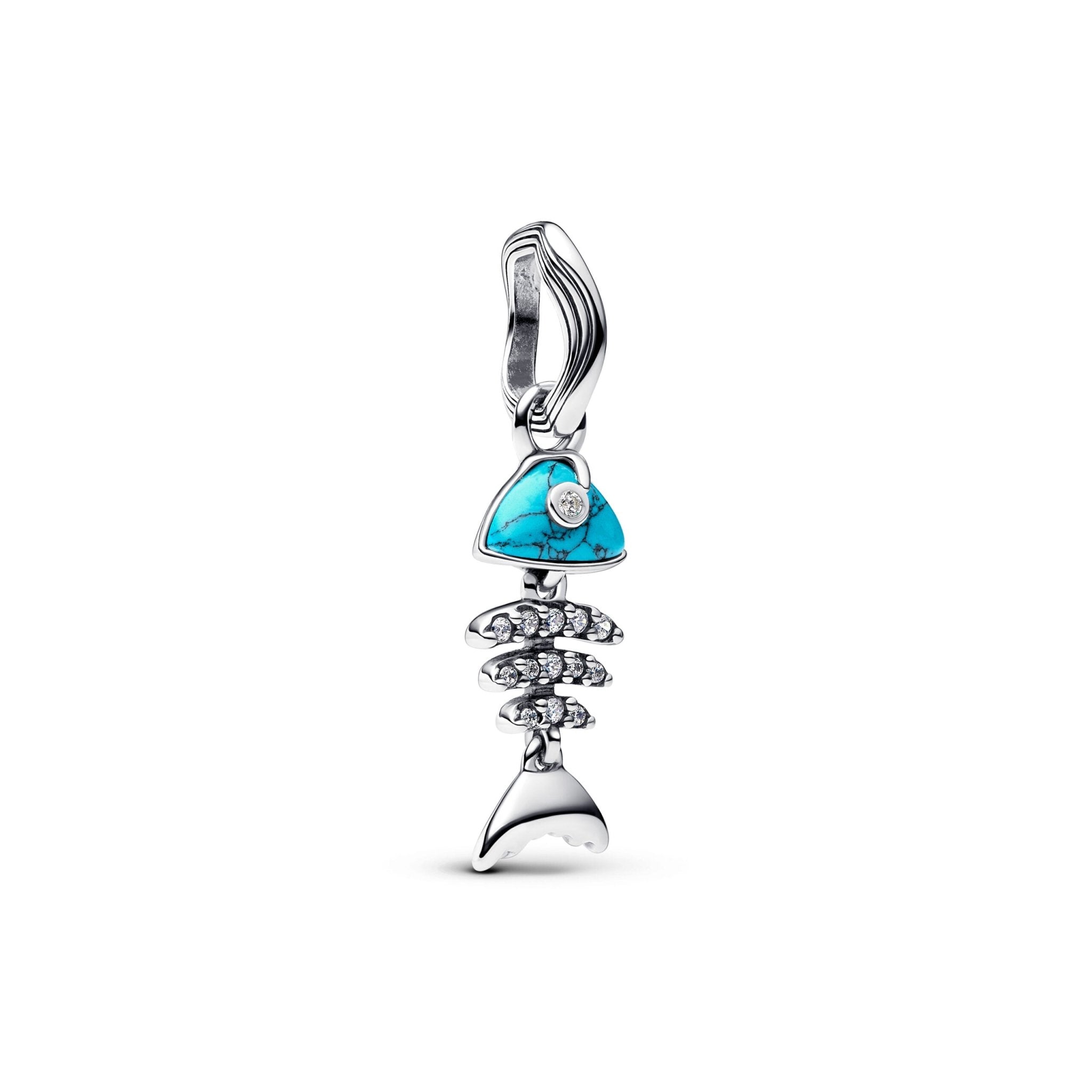 PANDORA Turquoise - coloured Fishbone Dangle Charm 793894C01