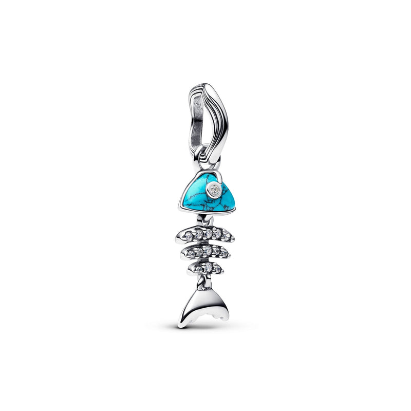 PANDORA Turquoise - coloured Fishbone Dangle Charm 793894C01
