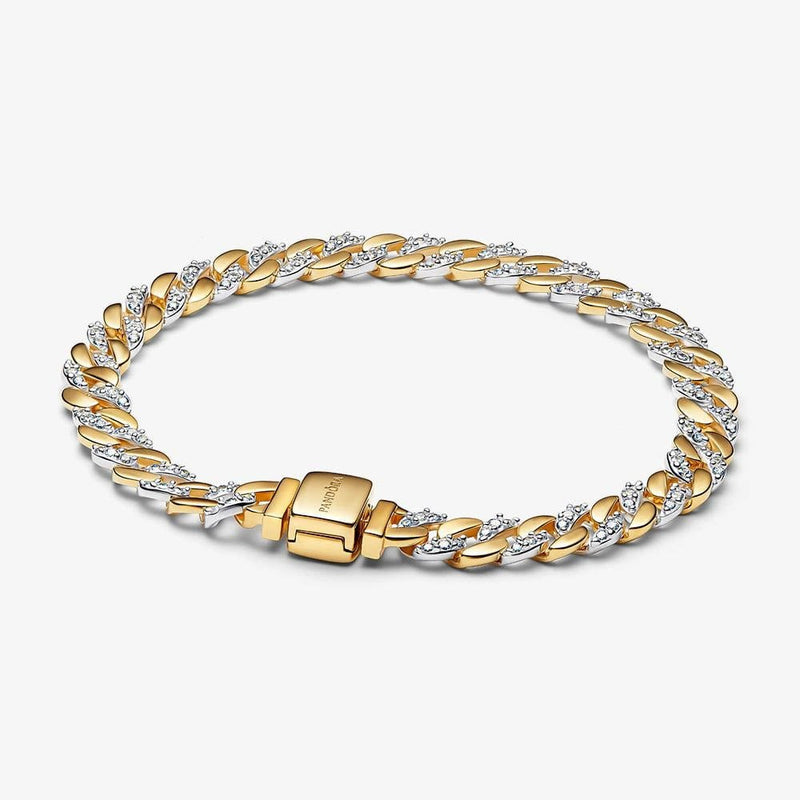 PANDORA Two-tone Pave Cuban Chain Bracelet 564229C01564229C01