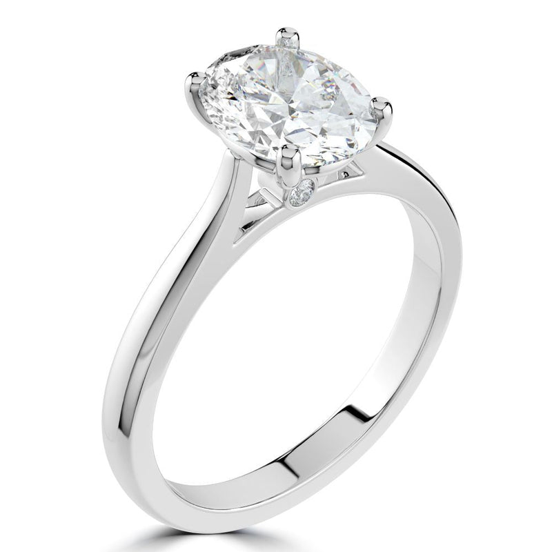 Platinum 2ct Oval Lab Grown Diamond RingLRN1969