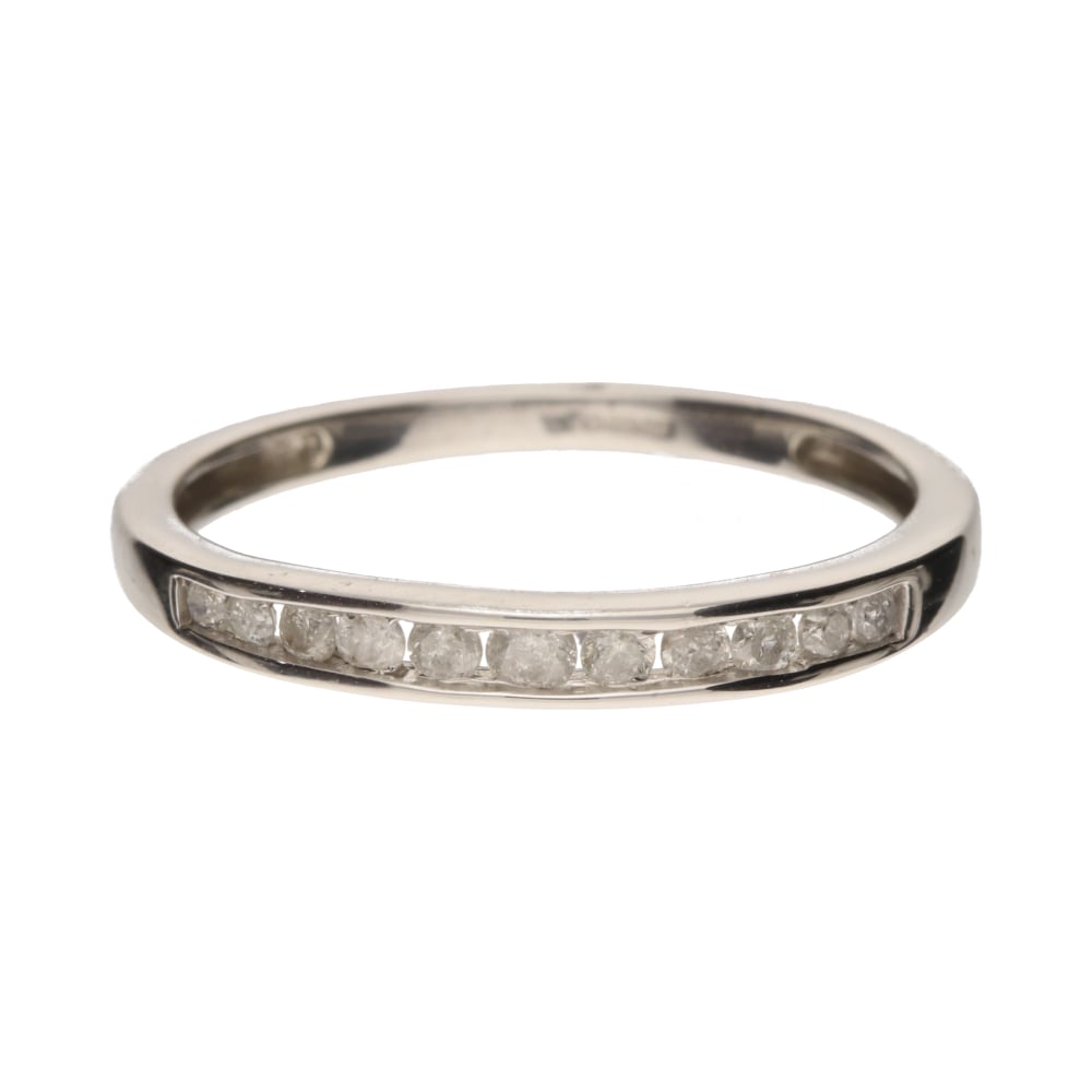 Pre - Owned 18ct White Gold 11 Stone Diamond Eternity Ring