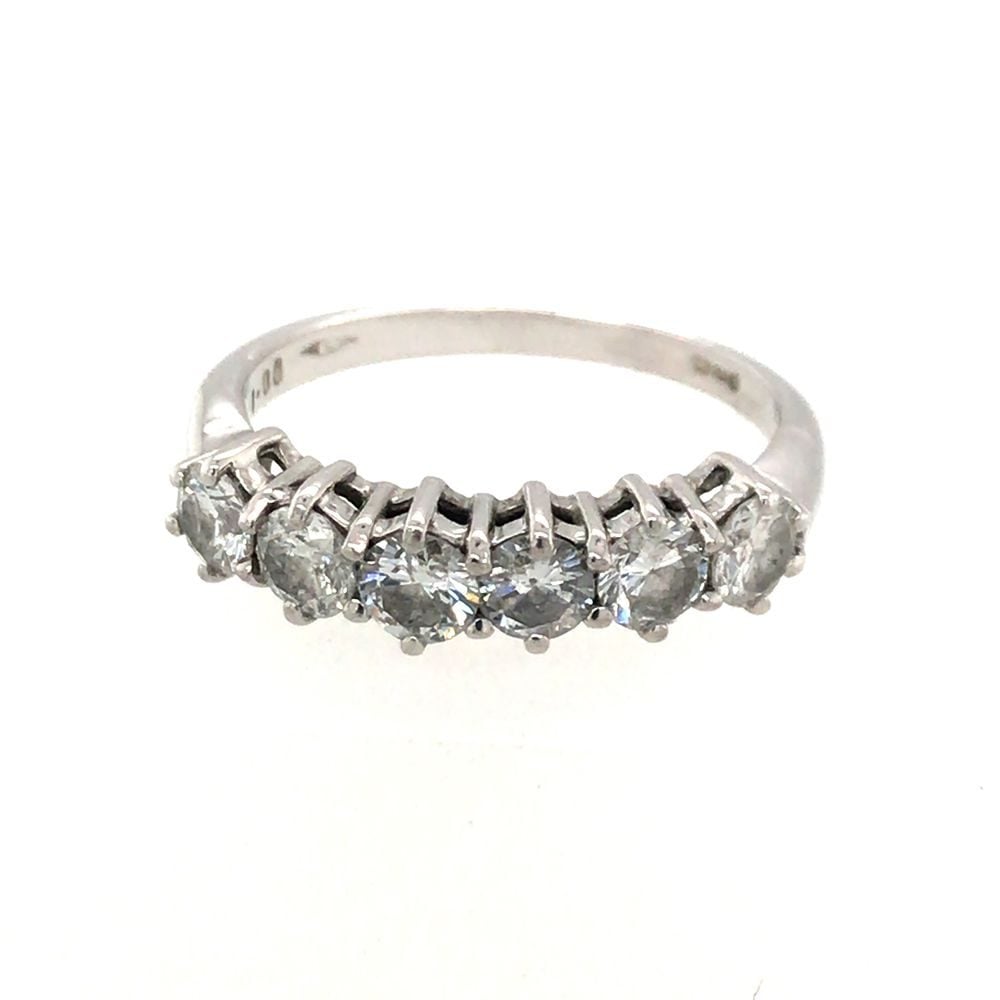 Pre - Owned 18ct White Gold 6 Stone Diamond Eternity Ring