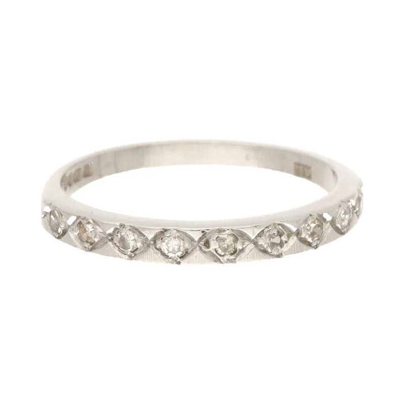 Pre - Owned 18ct White Gold Diamond Set Half Eternity Ring Approx 0.18ct 3.01g Size S2025W16-15