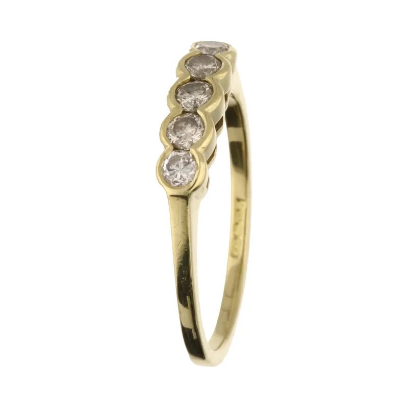 Pre - Owned 18ct Yellow 5 Stone Bezel Set Graduated Diamond Ring 0.40ct2026W32-2-6