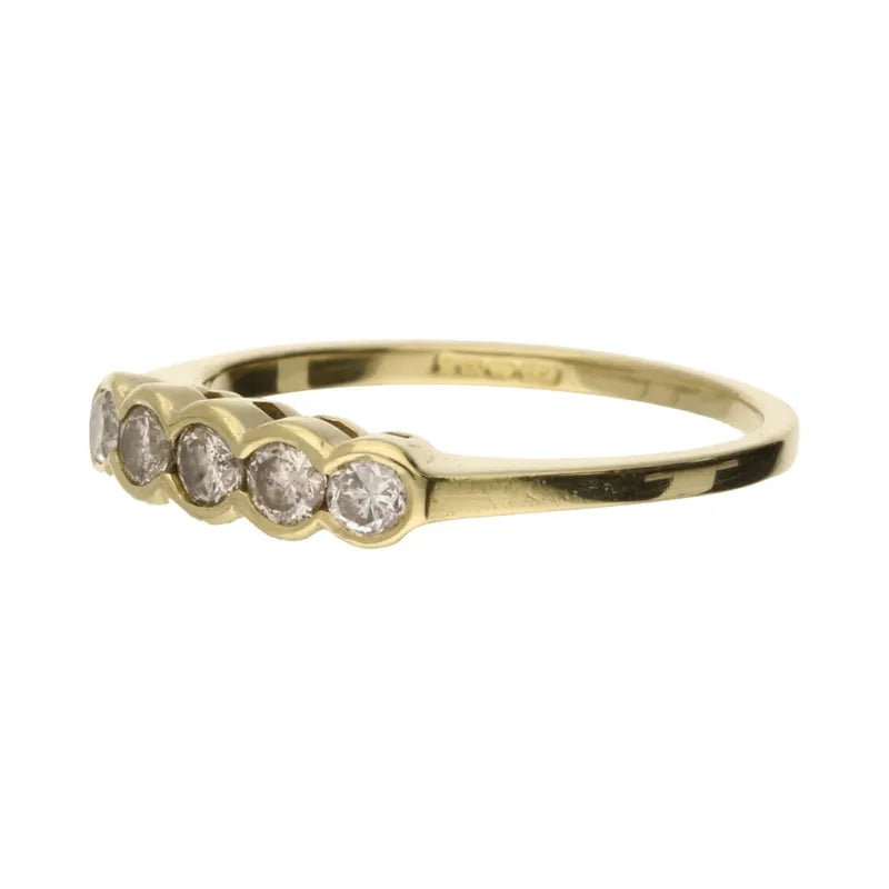 Pre - Owned 18ct Yellow 5 Stone Bezel Set Graduated Diamond Ring 0.40ct2026W32-2-6