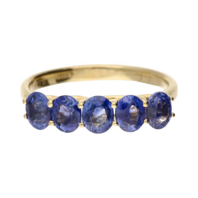 Pre - Owned 18ct Yellow Gold 5 Stone Ceylon Sapphire Ring276182