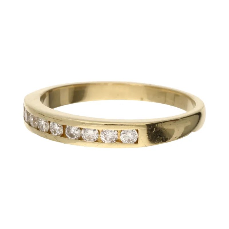 Pre - Owned 18ct Yellow Gold Diamond Half Eternity Ring 0.27ct2026W30-4-7